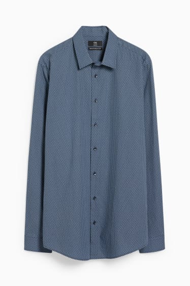 Heren - Business-overhemd - slim fit - extra lange mouw - gemakkelijk te strijken - blauw / donkerblauw
