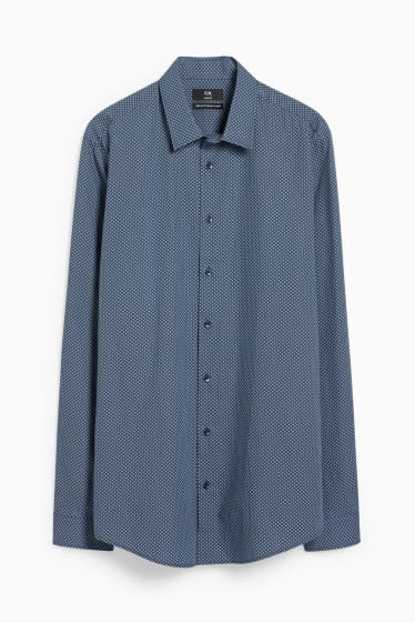 Uomo - Camicia business - slim fit - maniche ultralunghe - facile da stirare - blu / blu scuro