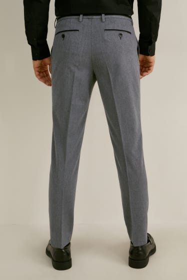 Pánské - Oblekové kalhoty - slim fit - Flex - LYCRA® - šedá-žíhaná