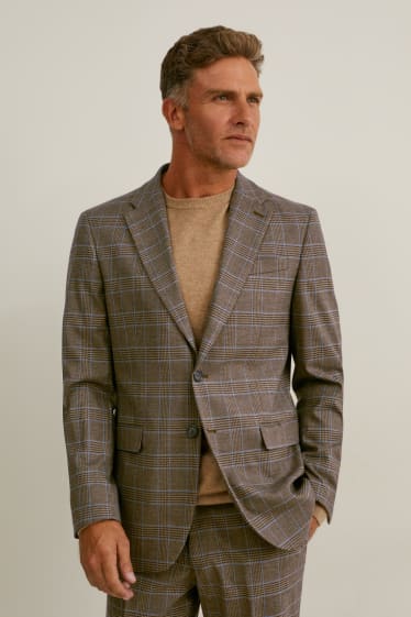 Men - Mix-and-match tailored jacket - regular fit - stretch - LYCRA® - brown-melange