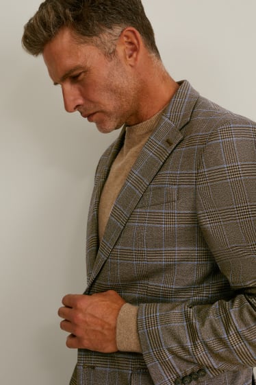 Hommes - Veste de costume - regular fit - matière extensible - LYCRA® - marron chiné
