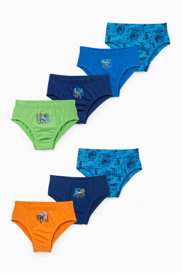 Enfants - Lot de 7 paires - Jurassic World - culotte - bleu clair