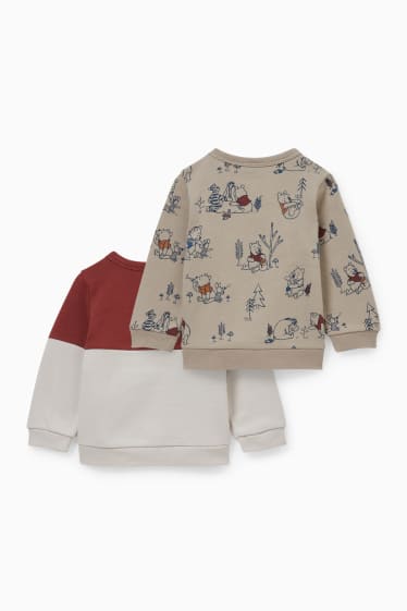 Babys - Set van 2 - Winnie de Poeh - baby-sweatshirt - rood / beige