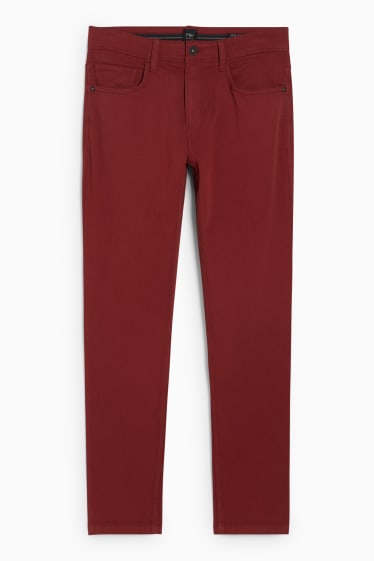 Uomo - Pantaloni - slim fit - Flex - LYCRA® - rosso scuro