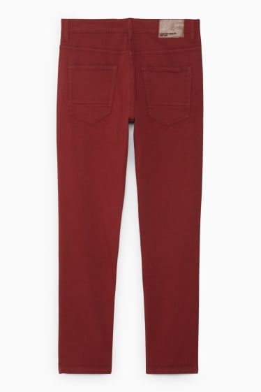 Home - Pantalons - slim fit - Flex - LYCRA® - vermell fosc
