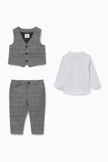 Babys - Baby-outfit - 3-delig - wit / grijs