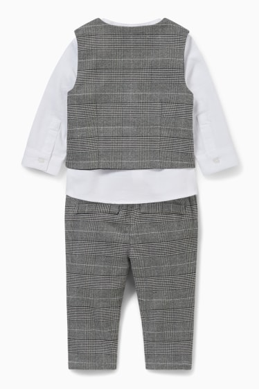 Babies - Baby outfit - 3 piece - white / gray