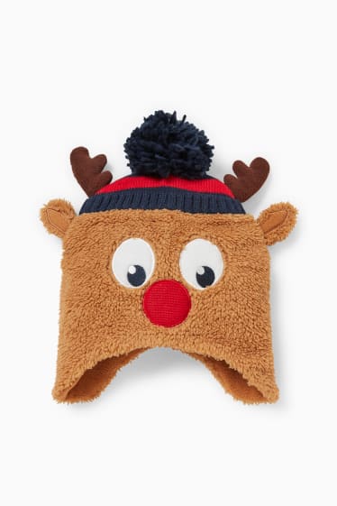 Kinderen: jongens - Kerstmuts van teddybont - havanna