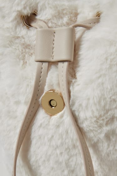 Enfants filles - Sac à dos en imitation fourrure - blanc crème