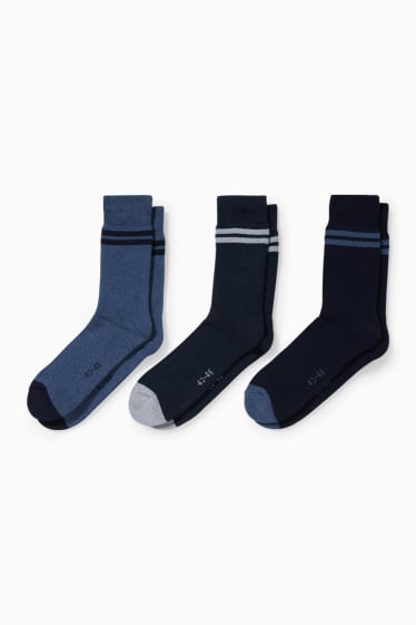 Hommes - Lot de 3 paires - chaussettes - LYCRA® - bleu foncé