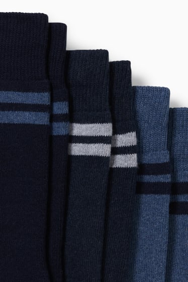 Hommes - Lot de 3 paires - chaussettes - LYCRA® - bleu foncé