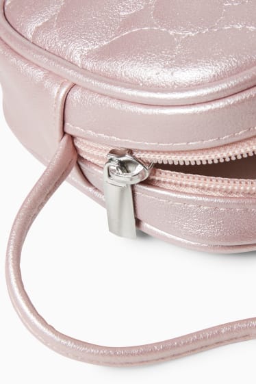 Children - Shoulder bag - faux leather - shiny - rose