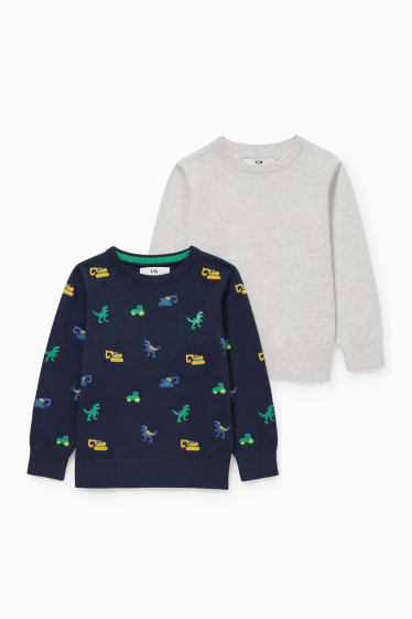 Kinder Jungen - Multipack 2er - Pullover - dunkelblau / grau