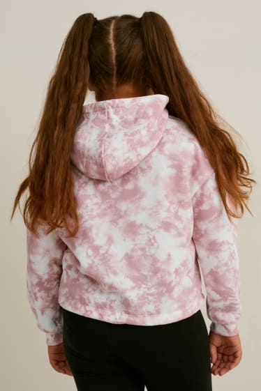 Kinderen - Uitgebreide maten - set van 2 - hoodie - wit / roze