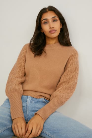 Women - Cashmere jumper - havanna