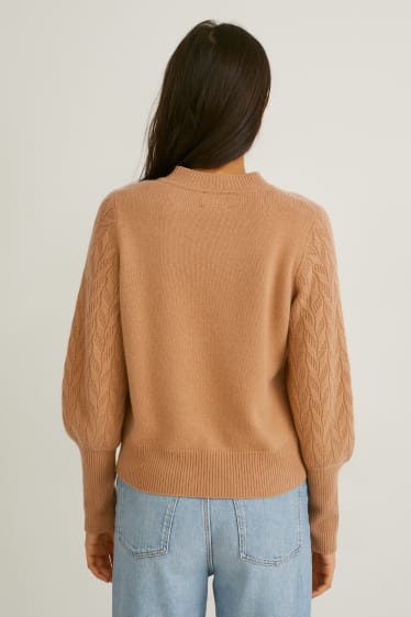 Women - Cashmere jumper - havanna