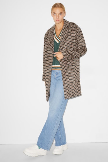 Women - CLOCKHOUSE - coat - check - beige / blue