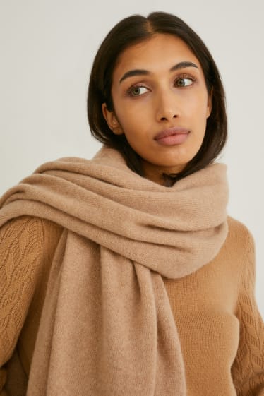 Damen - Kaschmir-Schal - beige