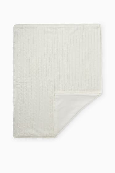 Babies - Baby knitted blanket - white