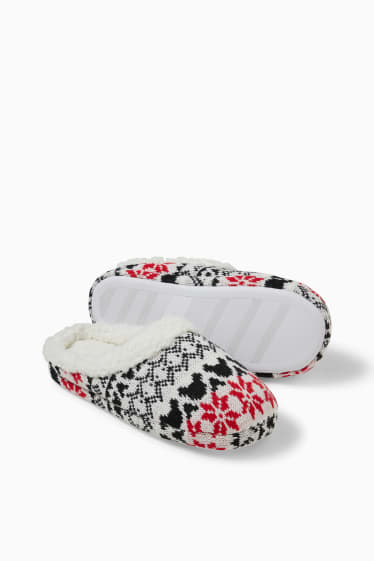 Women - Knitted slippers - Mickey Mouse - cremewhite