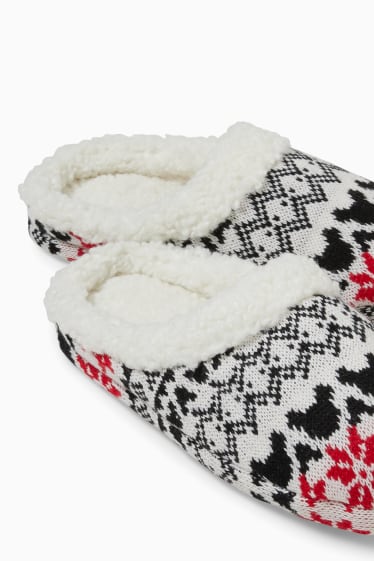 Women - Knitted slippers - Mickey Mouse - cremewhite