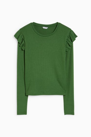 Dona - CLOCKHOUSE - samarreta de màniga llarga - verd fosc