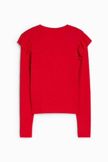 Kobiety - CLOCKHOUSE - bluzka z długim rękawem - czerwony