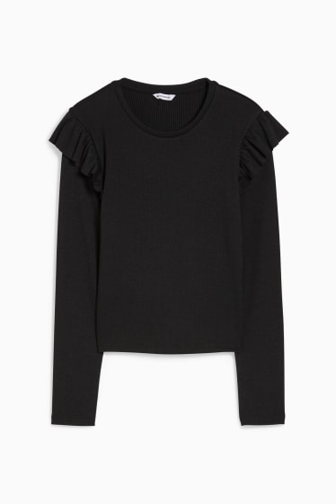 Femei - CLOCKHOUSE - tricou cu mânecă lungă - negru