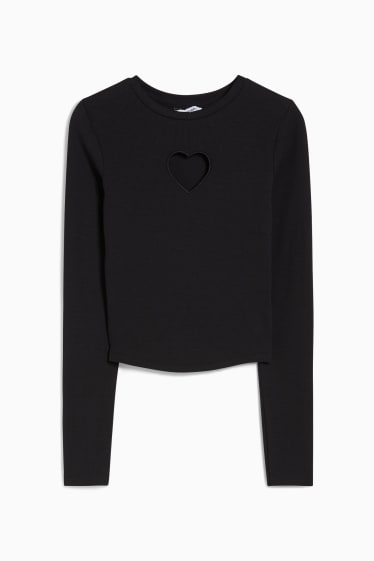 Teens & young adults - CLOCKHOUSE - cropped long sleeve top - black