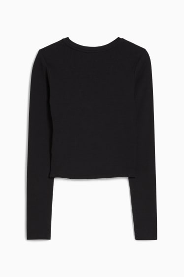 Teens & young adults - CLOCKHOUSE - cropped long sleeve top - black