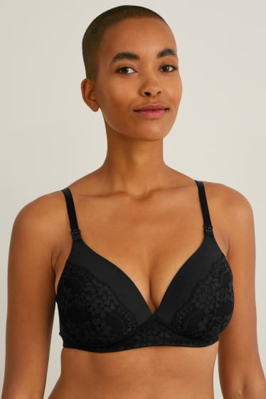 Women - Non-wired nursing bra - padded - black