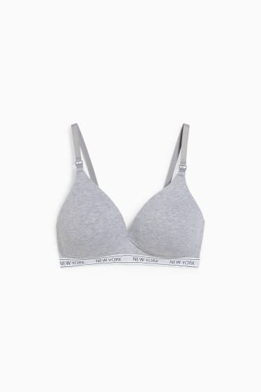 Femmes - Soutien-gorge sans armature d’allaitement - ampliforme - gris clair chiné