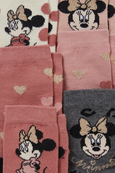 Kinderen - Set van 7 paar - Minnie Mouse - sokken met motief - beige-mix