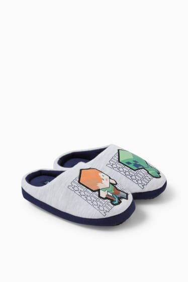 Kinderen: jongens - Minecraft - pantoffels - donkerblauw