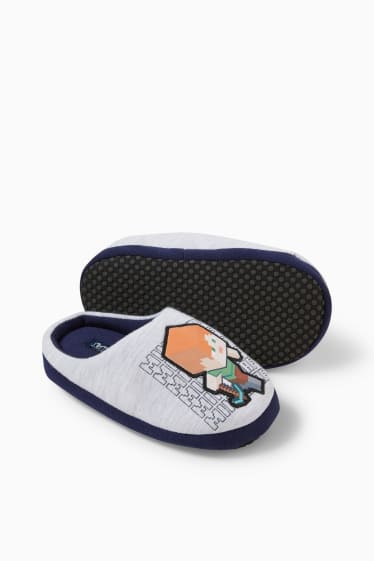 Kinderen: jongens - Minecraft - pantoffels - donkerblauw