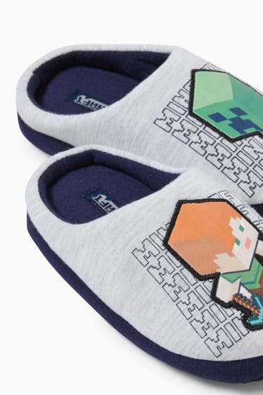 Kinderen: jongens - Minecraft - pantoffels - donkerblauw