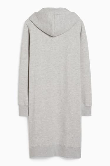 Femmes - Robe en molleton à capuche - gris clair chiné