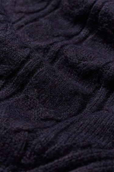 Women - Knitted dress - dark blue-melange