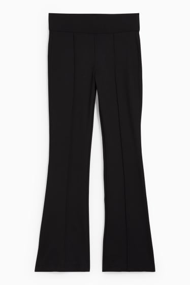 Damen - Jersey-Hose - Flared - schwarz