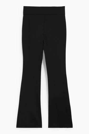 Mujer - Pantalón de punto - flared - negro