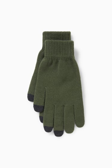 Hommes - CLOCKHOUSE - gants à fonction tactile - vert foncé