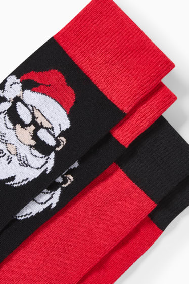 Men - CLOCKHOUSE - multipack of 2 - Christmas socks with motif - red / black