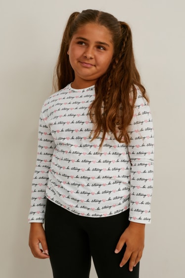 Kinderen - Uitgebreide maten - set van 4 - longsleeve - wit