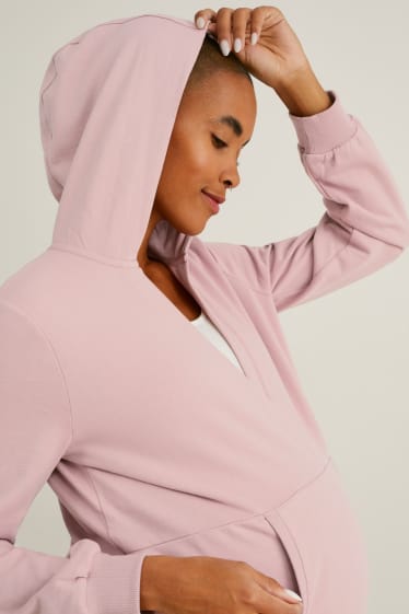 Mujer - Sudadera de lactancia con capucha - rosa