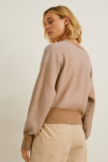 Damen - Kaschmir-Pullover - hellbraun