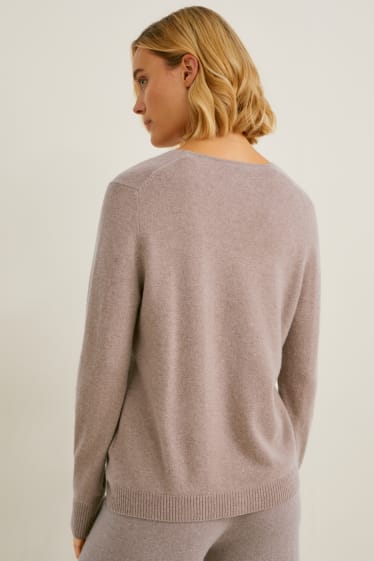 Women - Cashmere cardigan - taupe