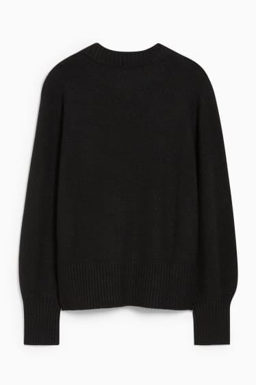 Damen - Pullover - Glanz-Effekt - schwarz