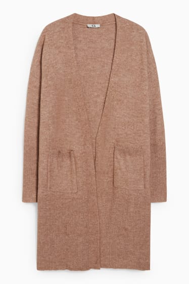 Damen - Strickjacke - braun-melange