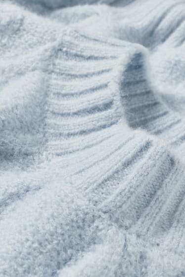 Femmes - CLOCKHOUSE - robe en maille - motif tressé - bleu clair