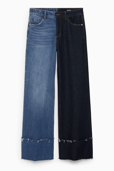 Kobiety - E.L.V. Denim - wide leg jeans - wysoki stan - unisex - dżins-niebieski